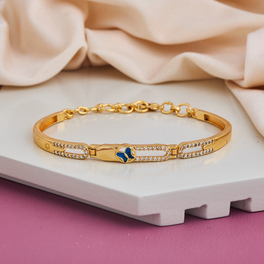 Crystal Bracelet with Blue Butterfly Charm
